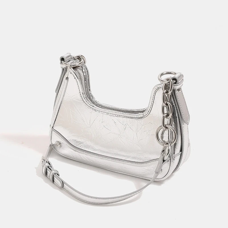 Designer Handbags For Women Shoulder Bags Metal Chain Underarm High Quality Luxury Small Pu Leather Crossbody Bags Fashion New