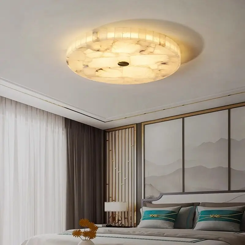 2026 New Simple Marble Ceiling Light Cross-border North American Minimalist Light Luxury Bedroom Study Entrance Ceiling Light