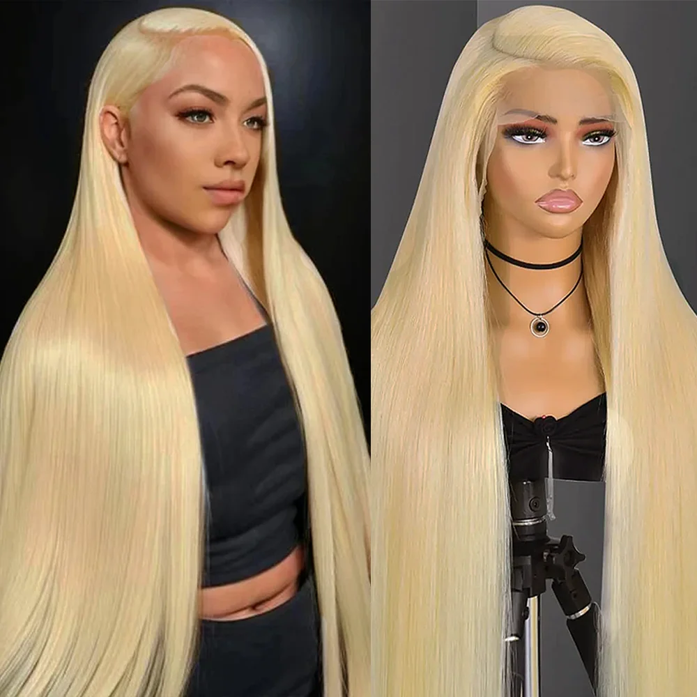 

46 Inch HD Lace Frontal Wig 613 Honey Blonde Lace Front Human Hair Wigs for Women 13x6 Straight Lace Frontal Wigs 200 Density