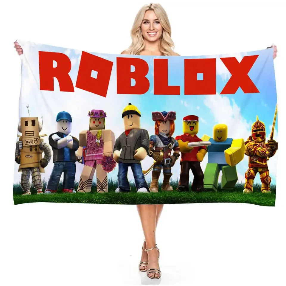 Animation Game Robloxx Series Surrounding Children\'s Bath Towel Anti-sand Microfiber Beach Towel Picnic Cloth Background Cloth