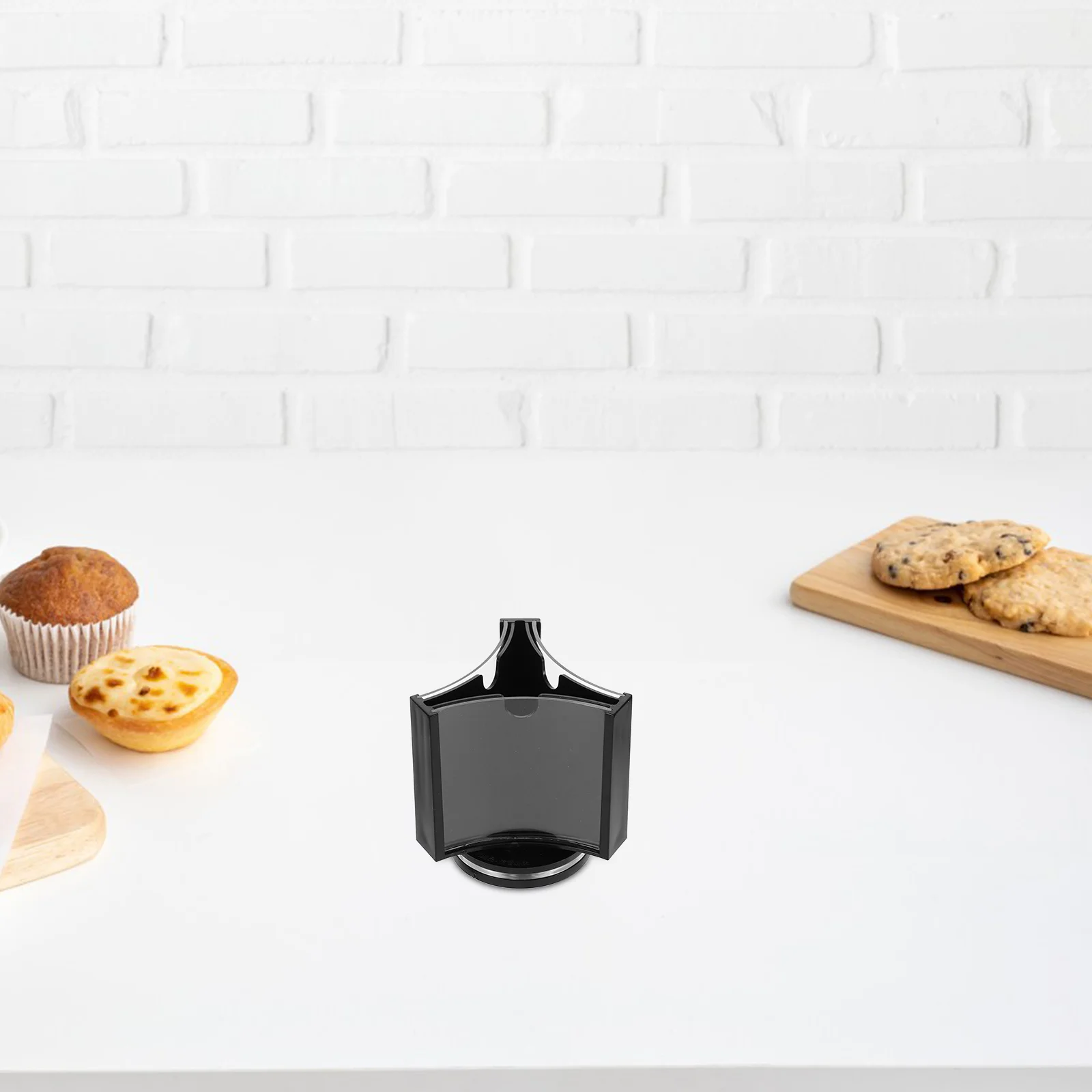 

Rotating Tabletop Menu Display Stand Clear Acrylic Three-Panel For Restaurant Cafe Bar Pub Versatile Use Easy Clean