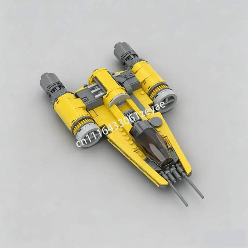 407PCS Outlaw Starfighter Space Battle Model Custom Puzzle Creative Assembly Sci-Fi Vehicle Building Blocks Technology Toy Gifts