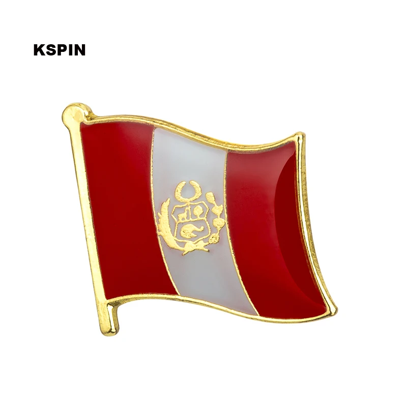 Peru Nieuwe Nationale Vlag Badges Metalen Pin Voor Kleding Rozet Makara Replica Munten KS-0231