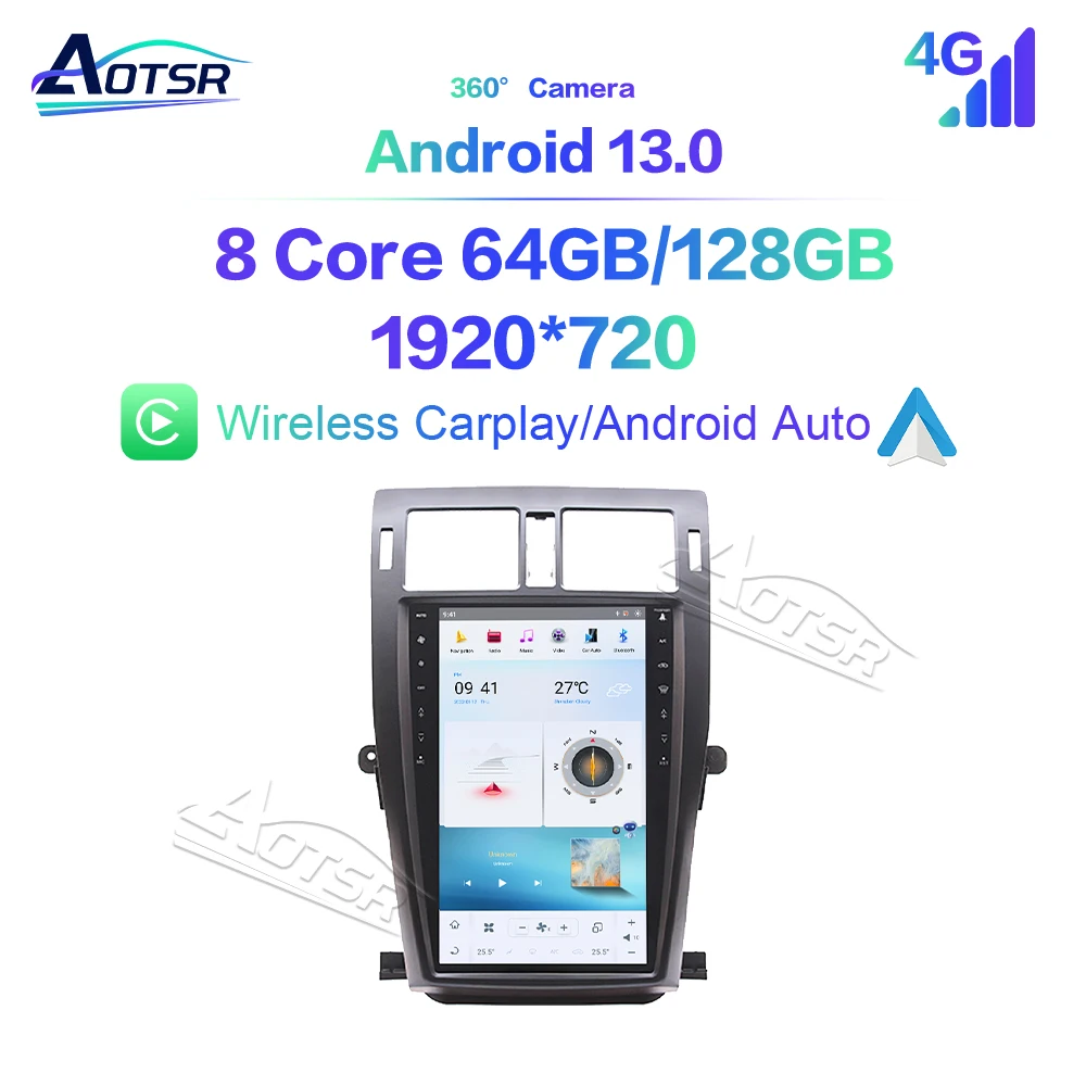 13.6'' Android 13 for Toyota Crown 2010-2014,Qualcomm 665 Car Screen Navigation Apple Carplay Car Radio Music DSP GPS BT MP4 TV