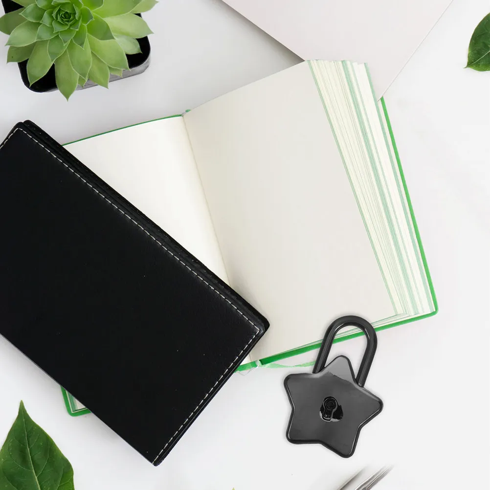 2Pcs Star Shape Alloy Notebook Lock Padlocks Portable Diary Bag Locks with Keys Travel Security Metal Locks Padlocks with Keys