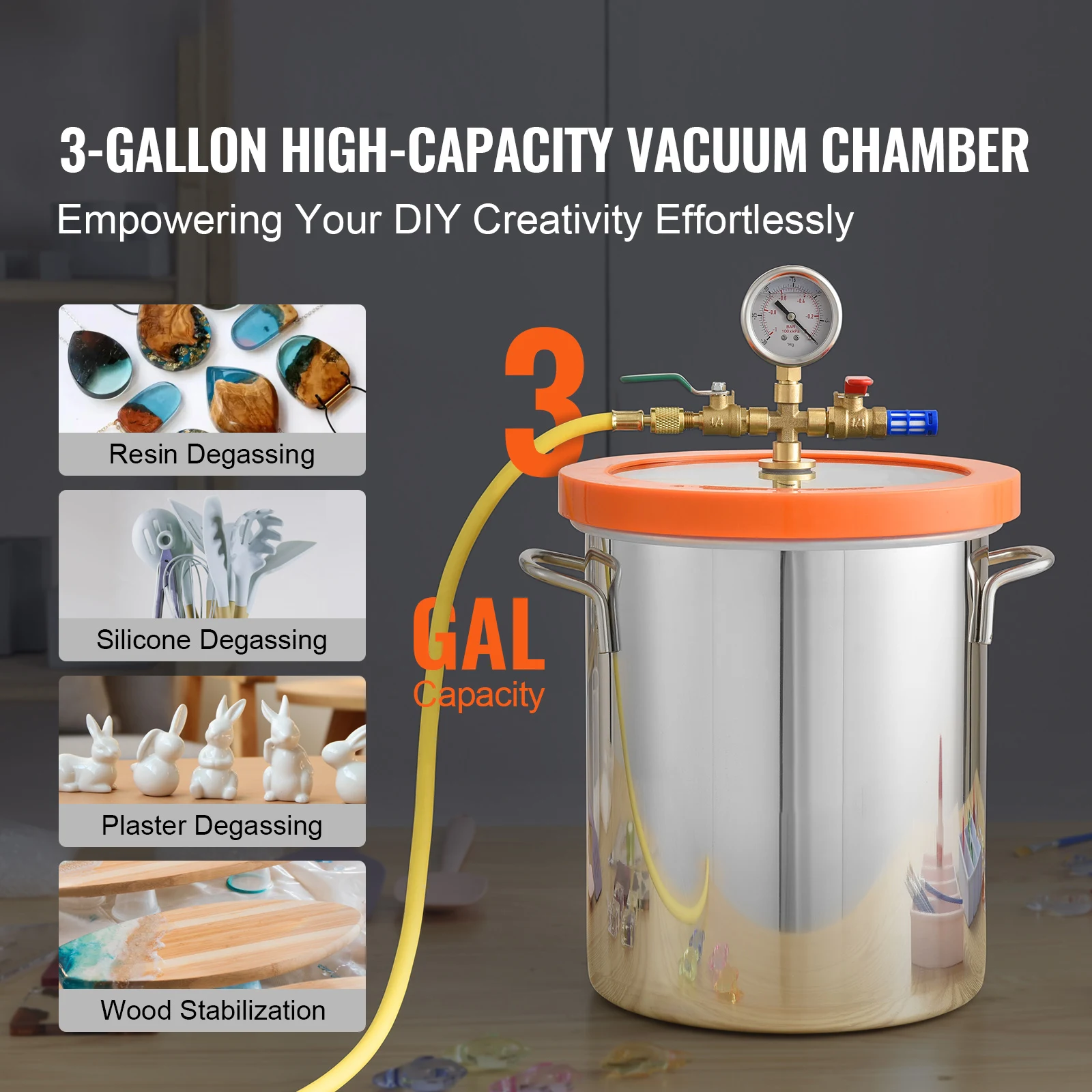 SucceBuy 3/5 Gal Ruang Dekoksi - Woodworking Vacuum Press ulasan dan harga