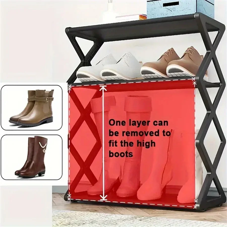 

4-Layer Upgraded Shoe Rack Storage Box Sturdy And Durable Saves Space Can Accommodate 12 Pairs Stackable And Easy To Assemble