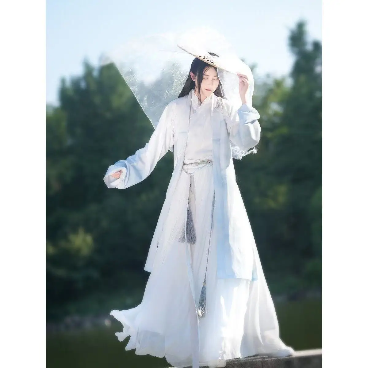 Traditional Chiense Hanfu Dress Men Women Ancient Song Dynasty Long Robe Couples Halloween Event Fairy Martial Cosplay Clothing