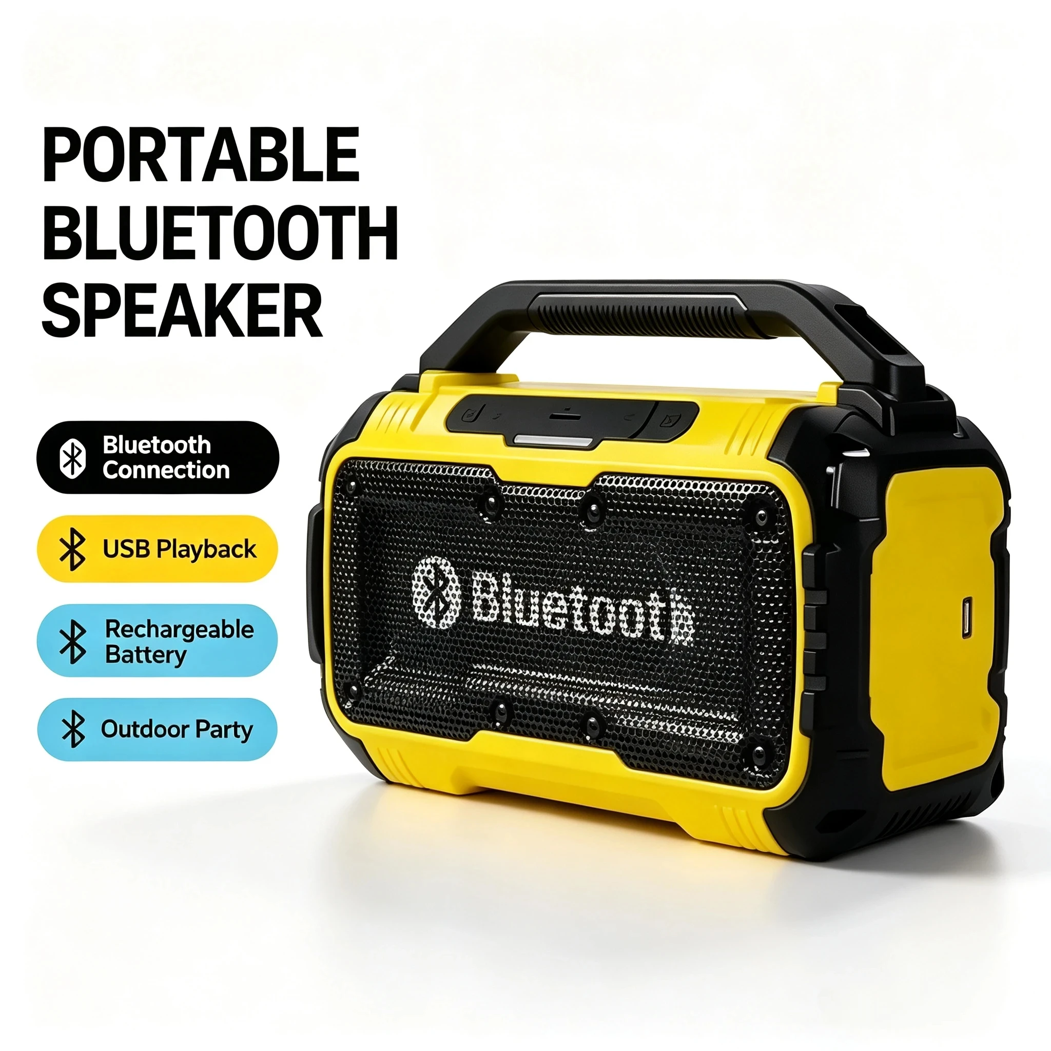 Portable Bluetooth Speaker 40W Loud 24H Playtime TWS Pairing Deep Bass Subwoofer IPX7 Waterproof for Outdoor Beach Camping Party