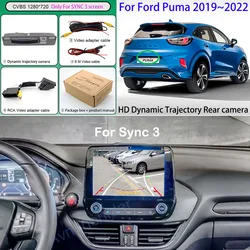 HD Dynamic trajectory Trunk Handle Rear view Camera For Ford Puma 2019 2020 2021 2022 For SYNC3 54 Pin RCA Adapter Wire Harness