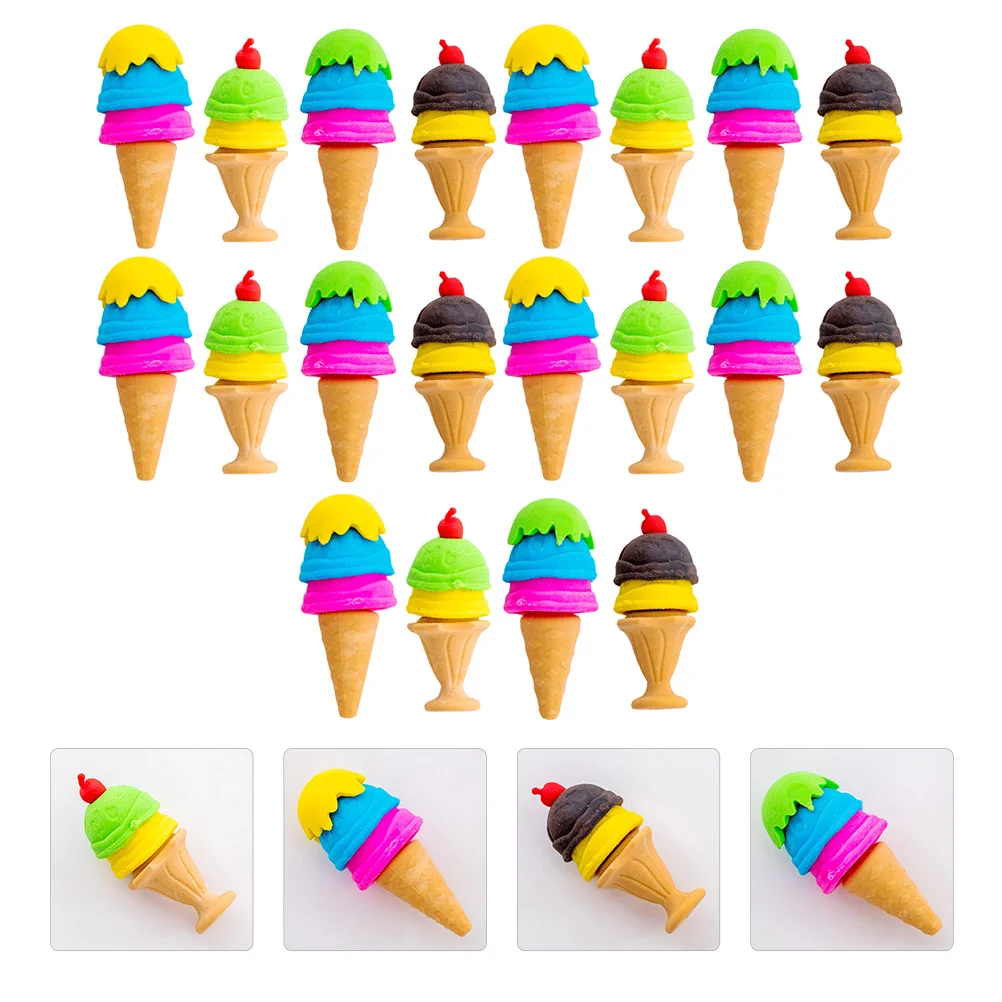 

30 Pcs Childrens Toys Cartoon Pencil Erasers Children’s Ice Cream Shaped for Kids