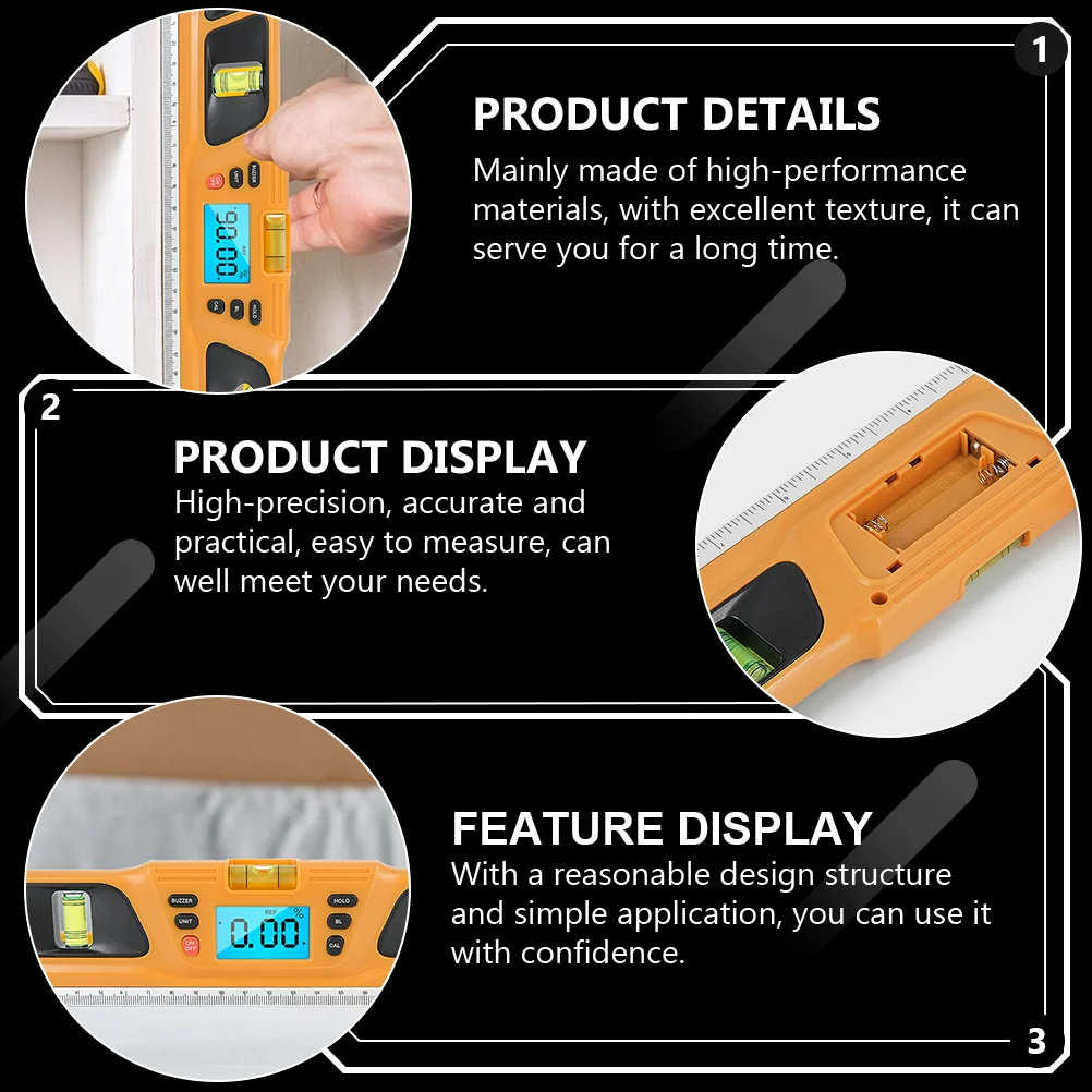 Backlit Level Spirit Frame Gauge Finder Hanger Ruler Electronic Horizontal Measuring Instrument