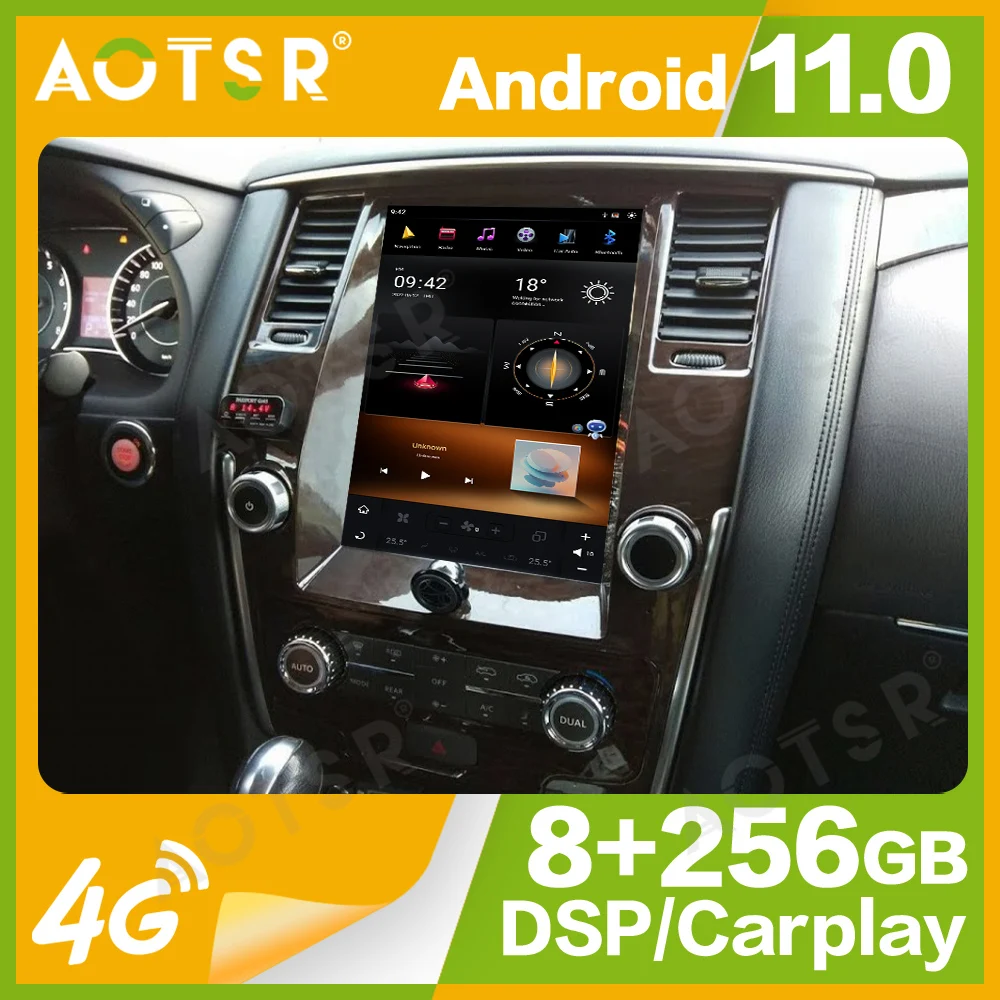 12.1'' Qualcomm 8 core For Nissan Patrol 2010-2017 Car Radio Multimedia Player Android 11.0 Auto GPS Navi Carplay Head Unit 2Din