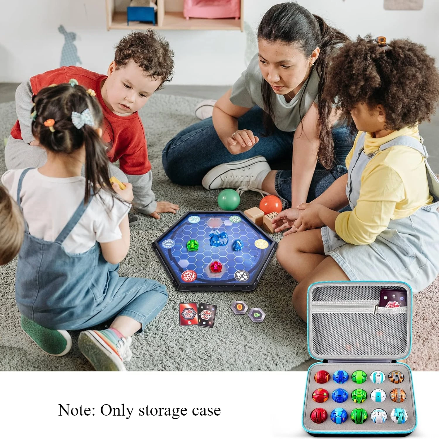 Case Compatible with Bakugan Armored Alliance Collectible Action Figures. Toy Storage Organizer for 15 Pieces BakuCores Box Only