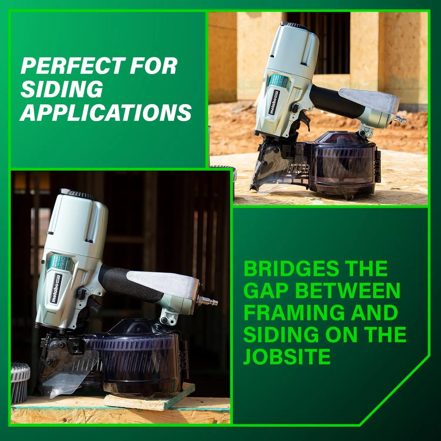 Metabo HPT Coil Siding/Framing Nailer | Pro Preferred Brand of Pneumatic Nailers | 15 Degree Magazine