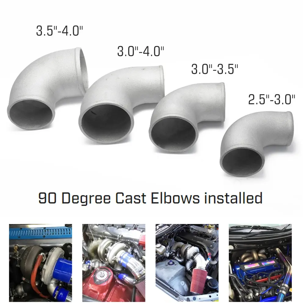 EPMAN 90 Degree Inlet Elbow Reducer Pipe Joiner Turbo Weld On Inlet Tight Bend Cast Aluminum Intercooler Air Intake Piping Kit