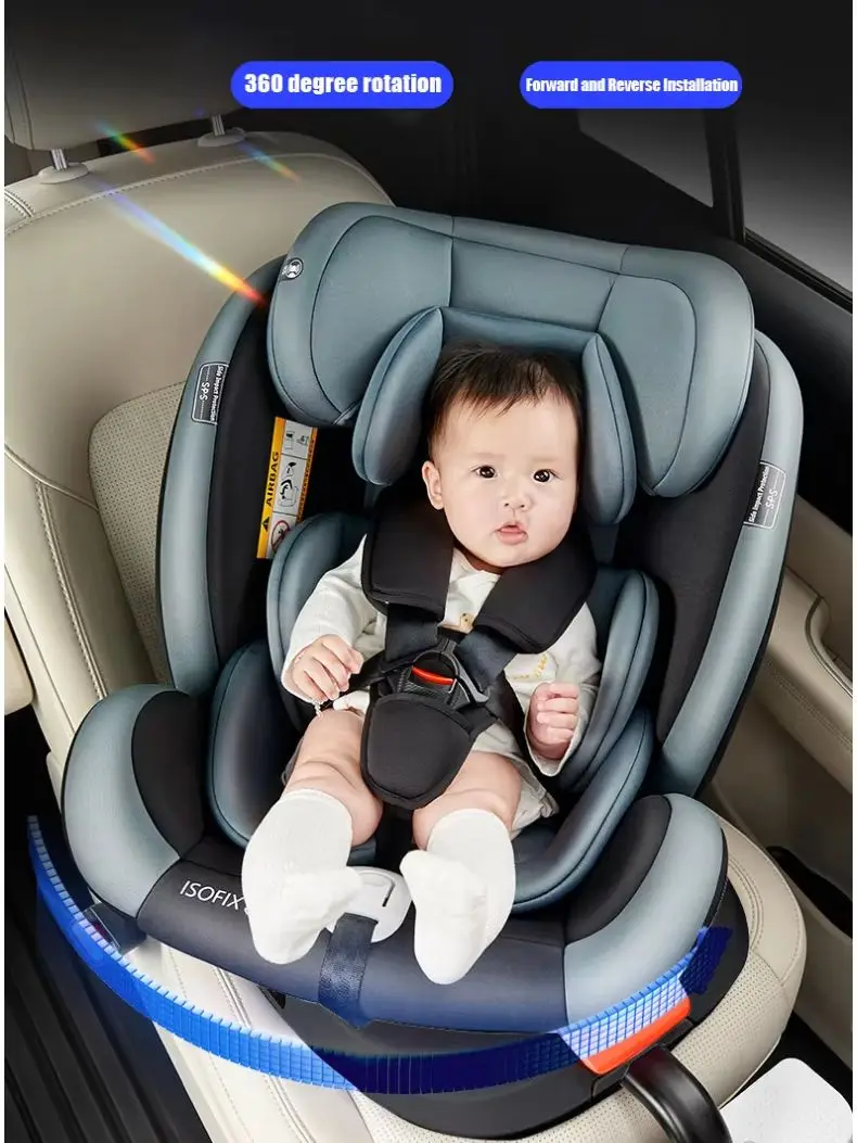 R129 I-Size 360 °   Drehbarer Baby-Autositz ISOFIX Säuglings- und Kleinkind-Sicherheitssitz 40-150cm Rückwärts- und Vorwärtsausrichtung Einhand-Drehfunktion Verstellbare Rückenlehne