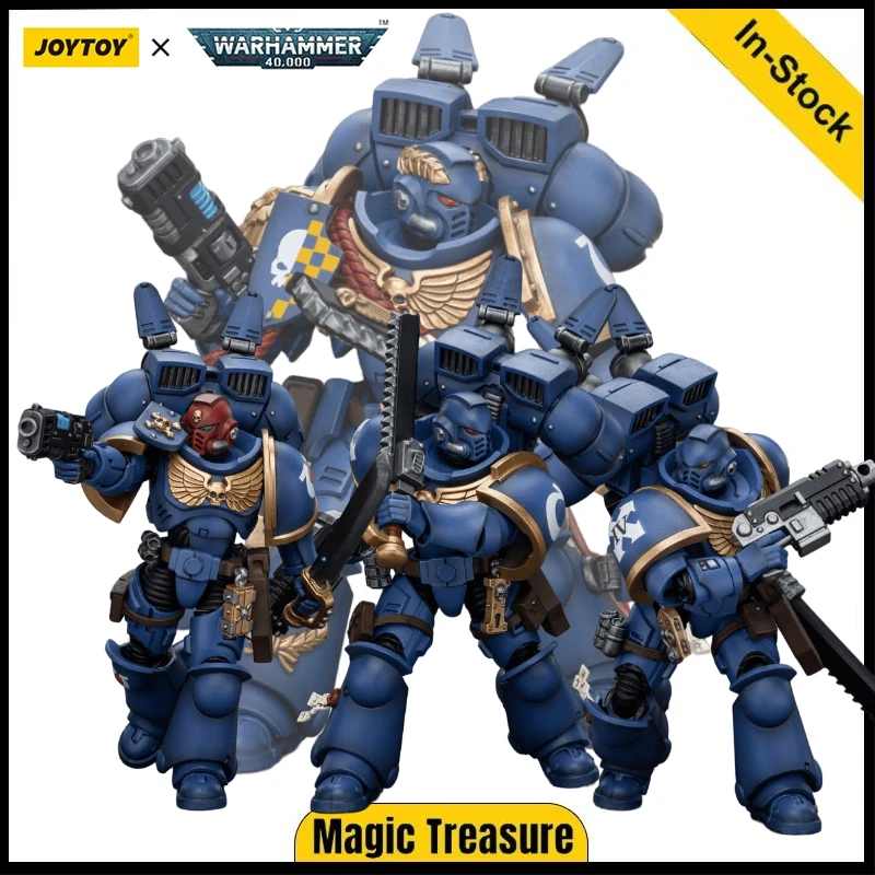 [IN STOCK] JOYTOY Warhammer 40K 1/18 Action Figures Ultramarines Jump Pack Captain Intercessors Anime Model Toys Gift