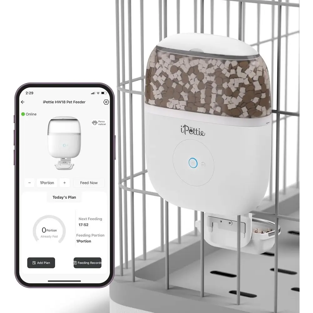 

Automatic Pet Feeder for Rabbits, Cats, Dogs, and Hamsters - Ideal for Home or Store, Remote and Portion Control, Timed Feeding,