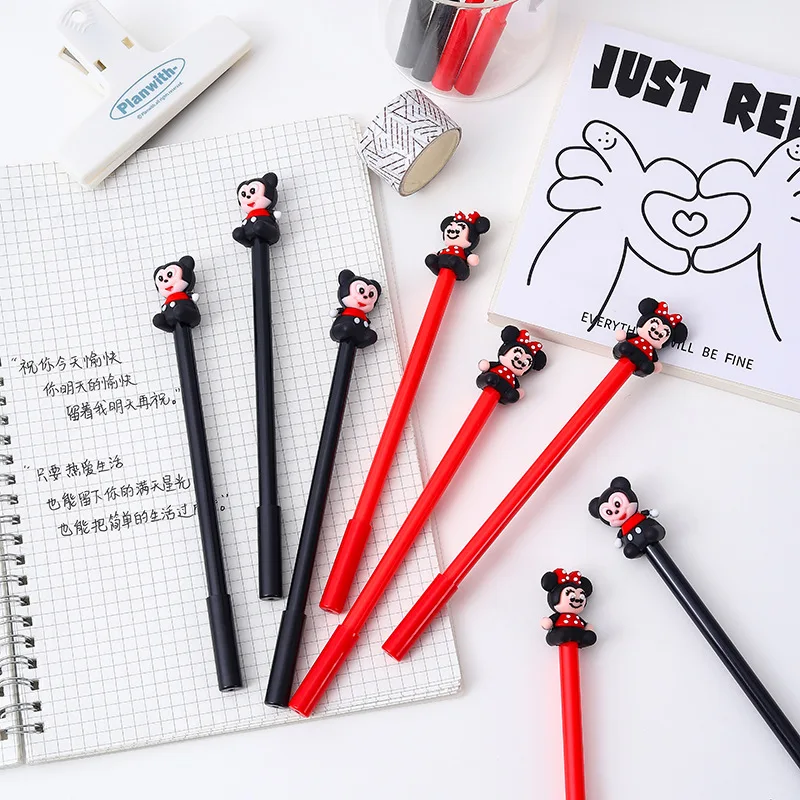 12/60 Pcs Gel Pens Set Wholesale Creative Cartoon Soft Neutral Pen Student Exam Office Gift Kawaii School Supplies