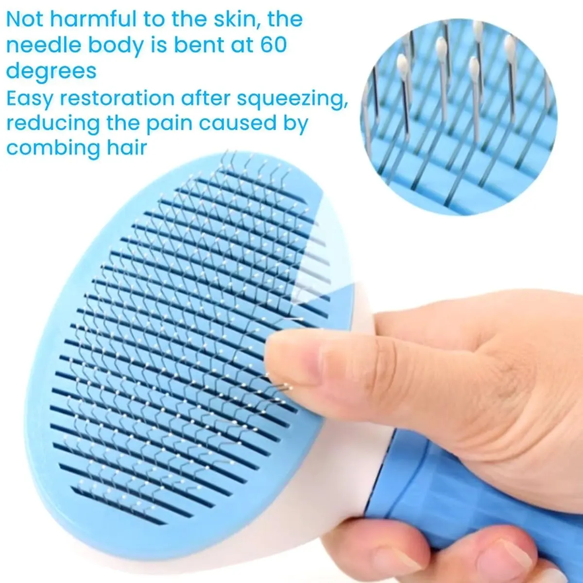 A67T NEW Cat Brush Self-Cleaning with Ergonomic Handle, Dual-Sided Slicker Brush for Cats and Dogs, Easy Undercoat Removal