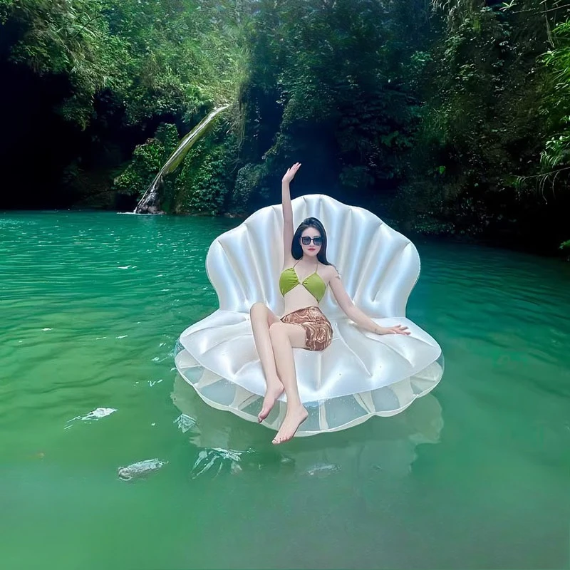 Floating row inflatable water floating bed floating mat, children's swimming ring