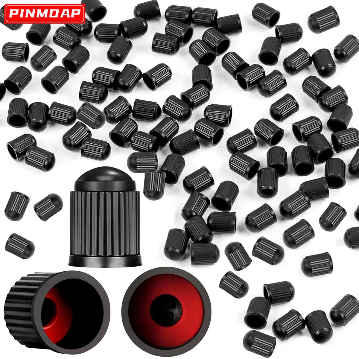 Car Tire Valve Stem Caps Universal Plastic Tire Valve Caps With O Rubber Ring Car Tire Valve Plastic Black Tire Valve Cover