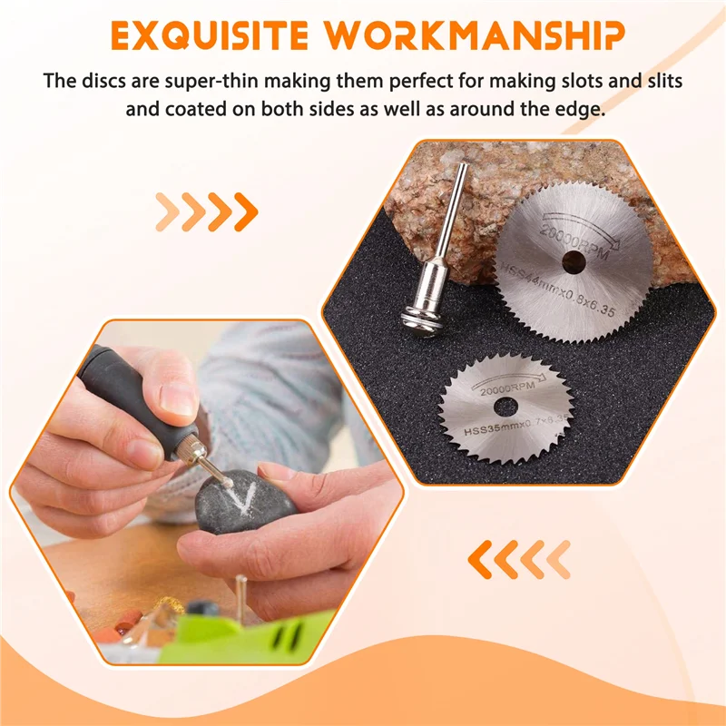 

A53Q-45Pcs Diamond Engraving Accessories Set Routing Bit Circular Saw Blade Diamond Burr Bits For Dremel Attachment