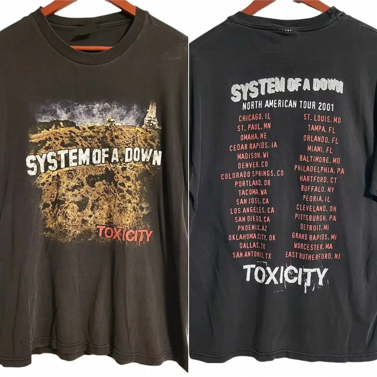 Vtg System of A Down Toxicity Tour Print Short Sleeve T-Shirt Unisex S-4Xl Women Men Print T Shirt