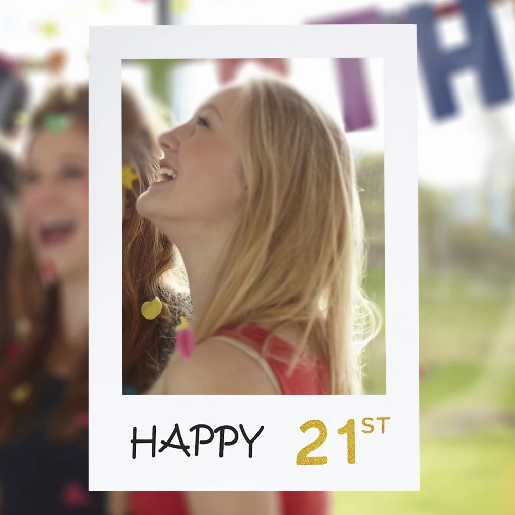 

Birthday Paper Photo Frame Lightweight Props Picture Cutouts Compact Booth Memorable Moment