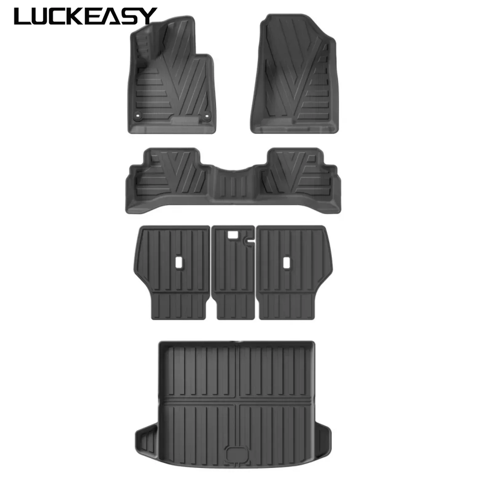 LUCKEASY for Kia Sportage (Only Hybrid) 2023-2024 Car Floor Mats TPE Trunk Mat Cargo Liner / Backrest Protection Pad Accessories