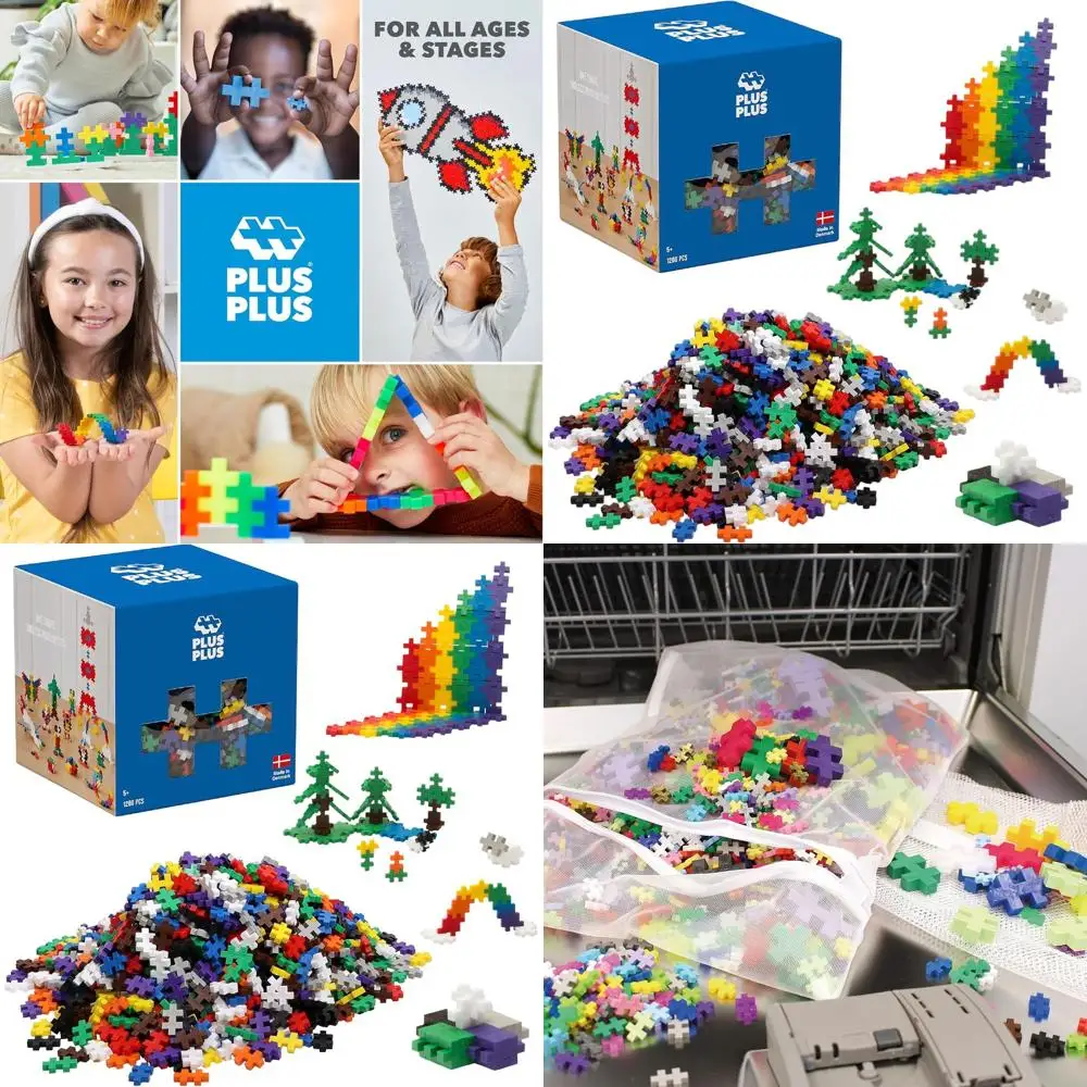Set di blocchi da costruzione a colori di base da 1200 pezzi - Puzzle ad incastro STEM per giochi aperti per bambini