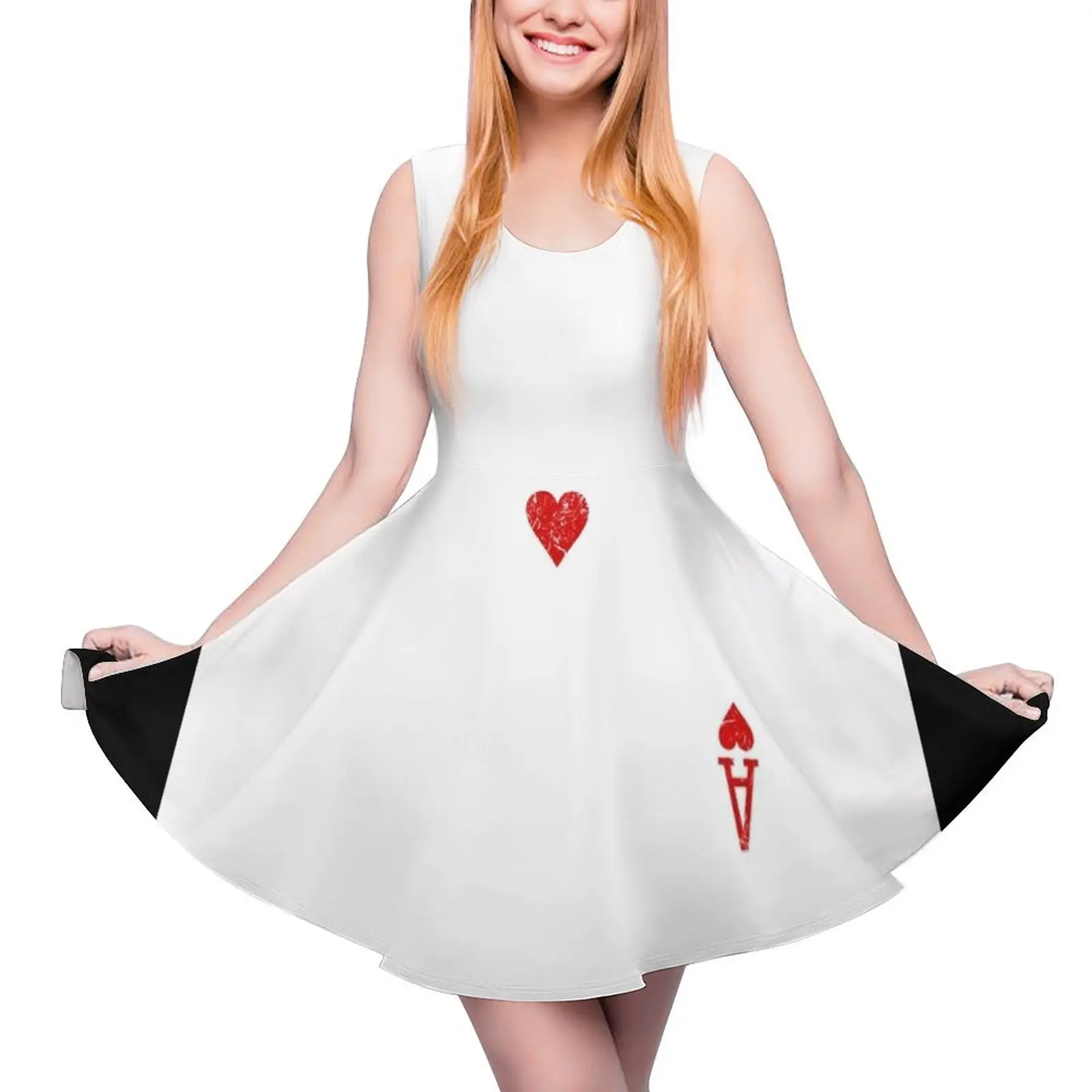 

Ace of Hearts Playing Card Sleeveless Dress beach outfits for women Dress for girls