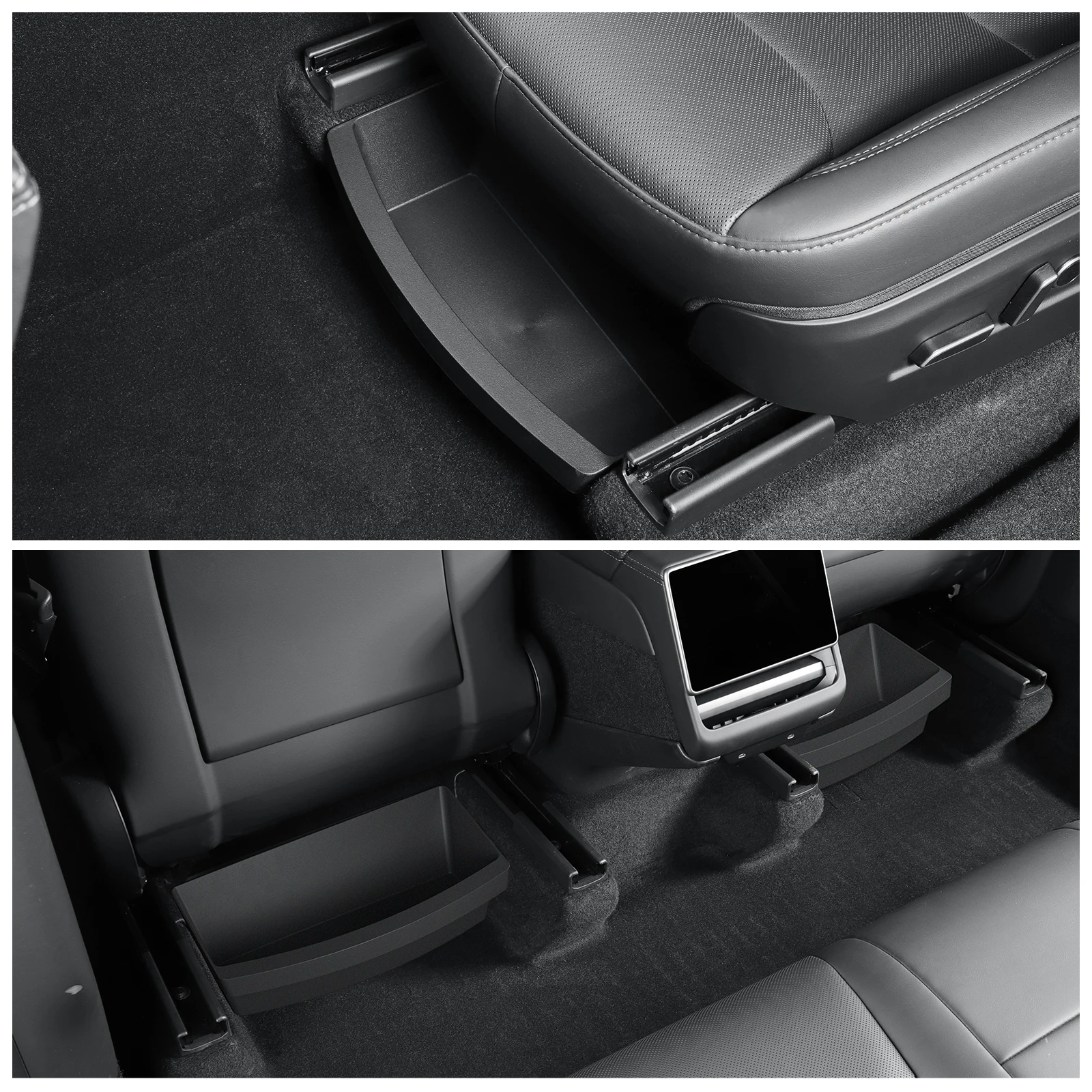 for Tesla Model Y Launch 2025 Juniper Under Seat Storage Box TPE High Capacity Organizer Case Drawer Tray Car Accessories - view 2