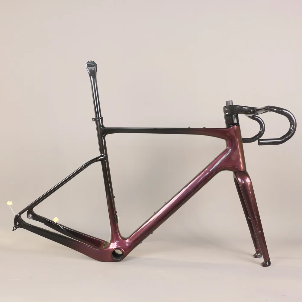 Chamelen Color Gravel Bike Frame, Gravel Disc Frame, All Inner Cable Disc frame , T1000 carbon frame ,  Carbon frame,