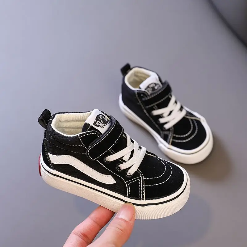 

2026 Spring Autumn Kids Canvas Shoes High Top Sneakers for Boys Girls Casual Fabric Footwear for Toddler Little Kids