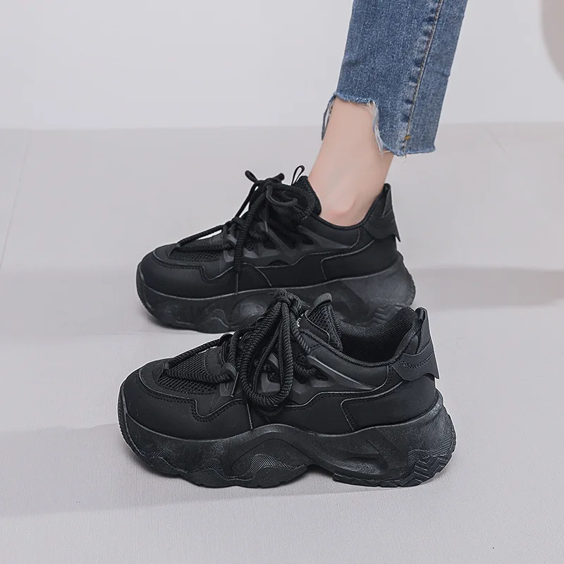 Vrouwen Dikke Sneakers Ademende Platform Sportschoenen Vrouwen Nieuwe Mode Dikke Zool Vrouw Dikke Bodem Non Slip Hardlooptrainers