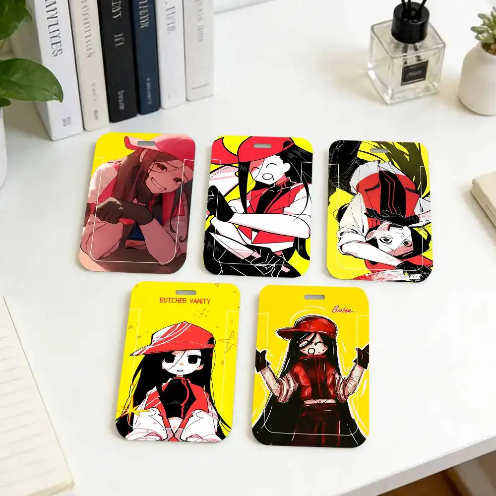1pc Yi Xi Singer Meat Girl Laser ID Card Sleeve School Card Access ID Card Bus Meal Card Protective Sleeve Easy Push