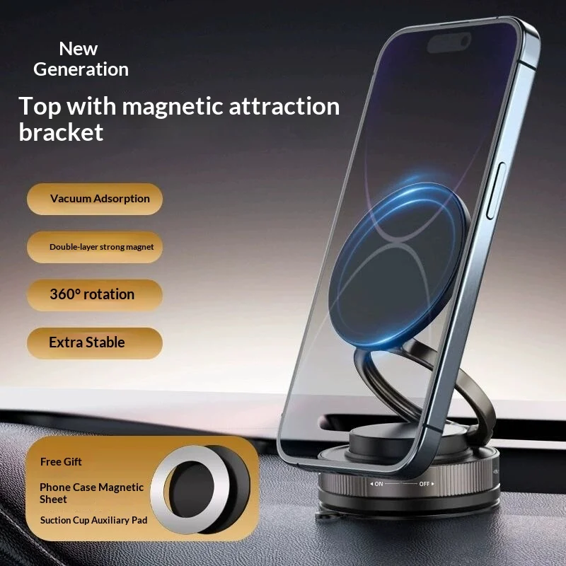 

Magnetic Phone Holder 360 ° Adjustable and Foldable, Strong Suction Cup Vacuum Suction Portable Dashboard Phone Bracket