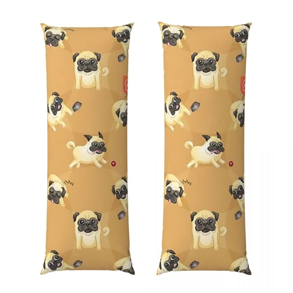 1pc Adorable Pug Dog Pattern Ultra-Soft Long Pillowcase - 20x54 Inches / 50x137cm - Vintage Style, Double-Sided Print Design, 10