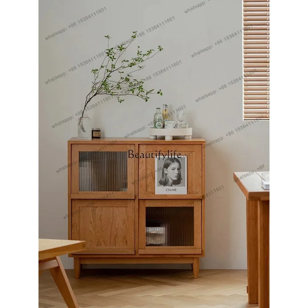 hot *retro rattan bookcase Changhong glass storage living room magazine storage side cabinet