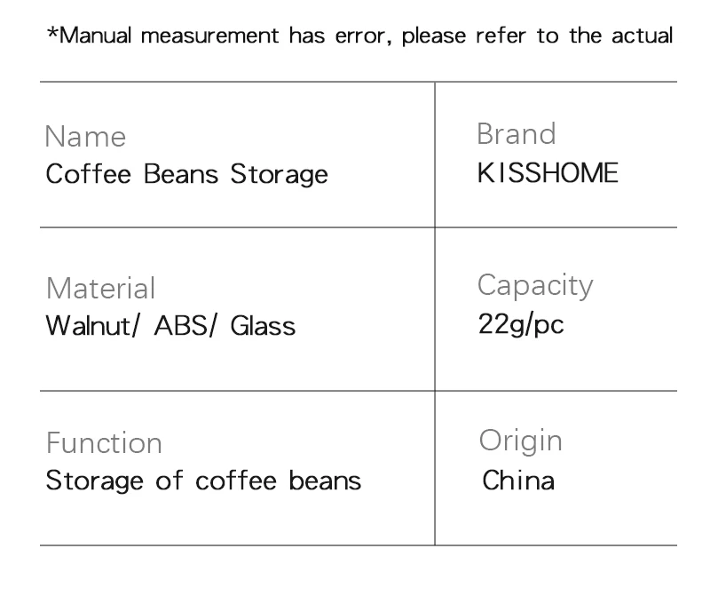 Kaffeebohnen Vorrats behälter Rohr Flasche Glas mit atmungsaktivem Deckel Walnuss Display Rack Barista Zubehör Kaffee geschirr Sets Geschenk – Detail 11
