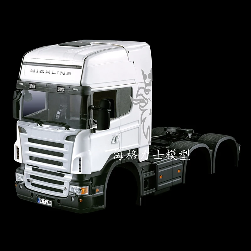 Plastikowy trzyosiowy zestaw nadwozia kokpitu z wysokim dachem do 1/14 Tamiya zdalnie sterowana ciężarówka wywrotka przyczepy Scania R620 R730 R470