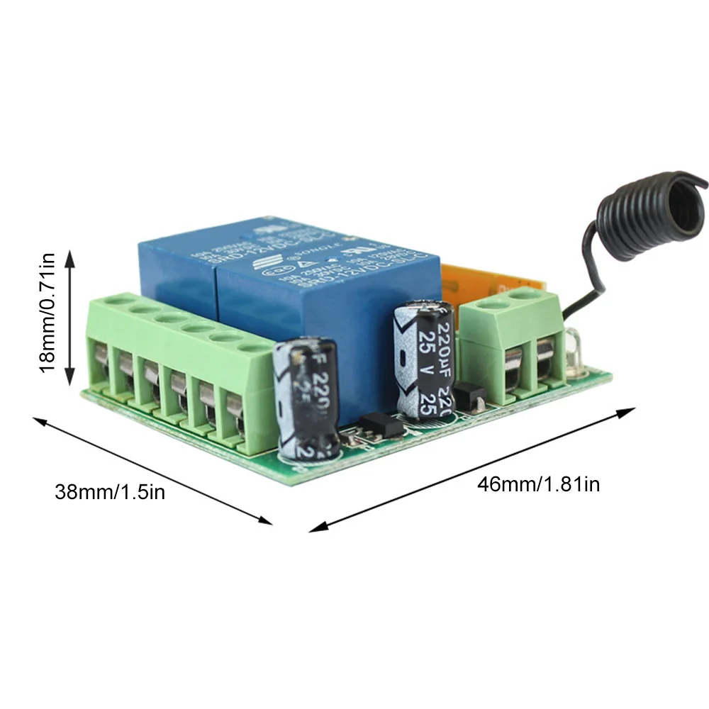 DC 12V Relay Receiver Wireless Remote Control Switch Module RF Transmitter 433MHz 315MHz Pointing Self-locking Remote Controller