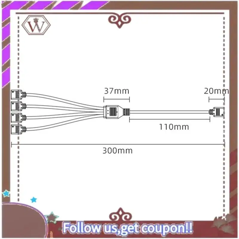 Latest 2X 5V 3-Pin Extension Cable For Computer Motherboard 1 Point 2 Hub Cable Connection Extension ARGB Splitter, White