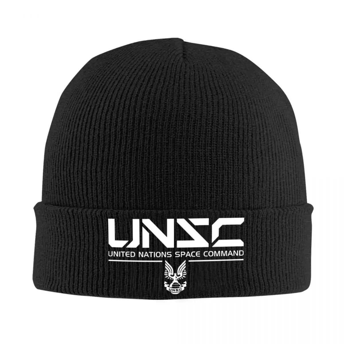 UNSC Shirt White Knitted Hat Women's Men's Beanie Winter Hats Acrylic Halo Gaming Crochet Cap