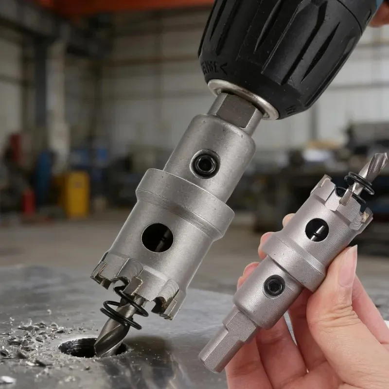 Stainless Steel Alloy Drill Bit Hole Saw Heavy Duty Impact Cutting Hole Bit For Aluminum Metal Plate Hardware Drilling Tools