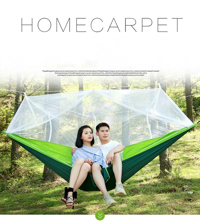 Ultra Light Nylon Hammock, Outdoor Camping with Mosquito Net, Double Camping Aerial Tent