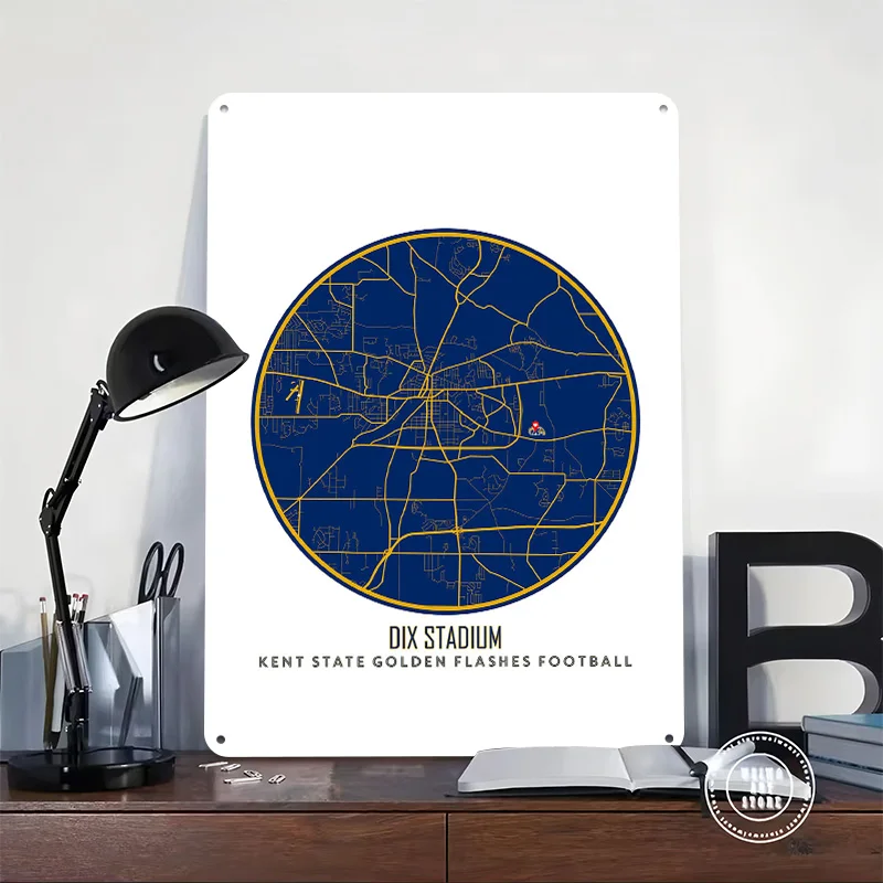 Kent State Golden Flashes Poster Retro 3D Printed Metal Signs Customized Wall Hanging Gift for Decoration Room Decor Luxury Home