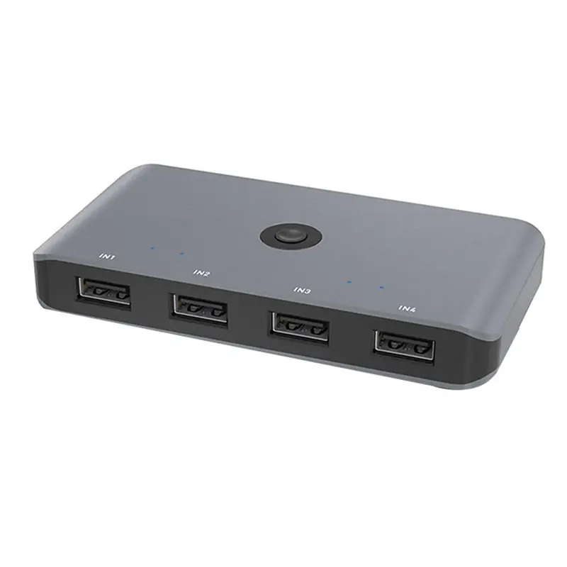 KVM Switch 4 In 4 Out USB 2.0 Shared Controller Adapter Splitter Switcher For PC Laptop Keyboard Mouse Monitor Printer